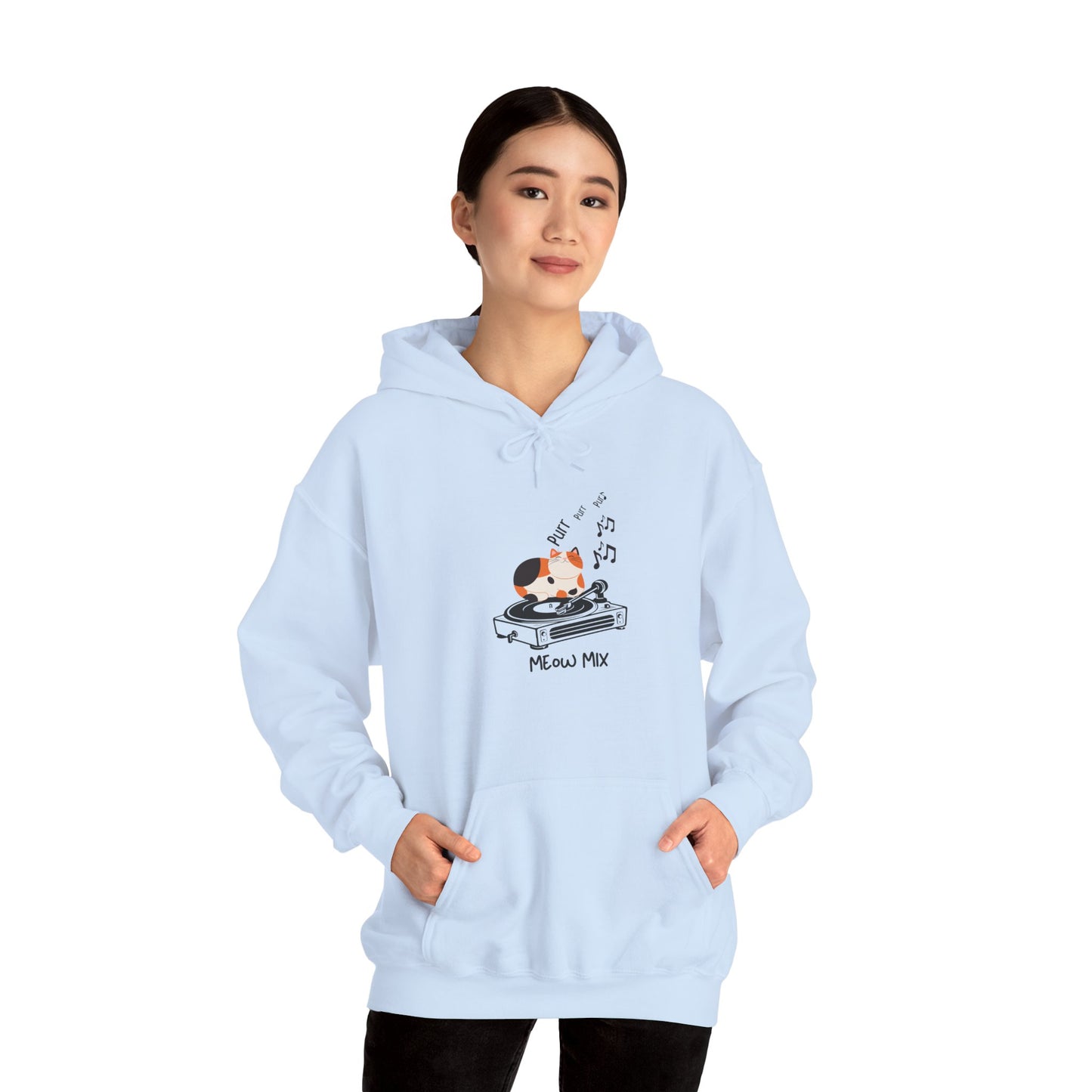 Meow Mix Hoodie – Cat and Music Lover Sweatshirt