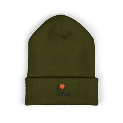 I Love Cat Moms Beanie – Embroidered Cuffed Knit Hat