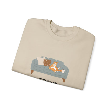 Weekend Warrior Sweatshirt – Lounging Cat Crew Neck