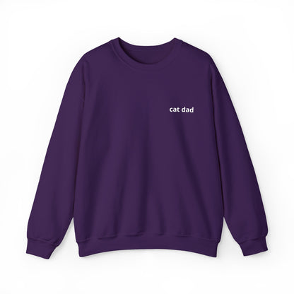 Cat Dad Sweatshirt – Embroidered Text Crew Neck