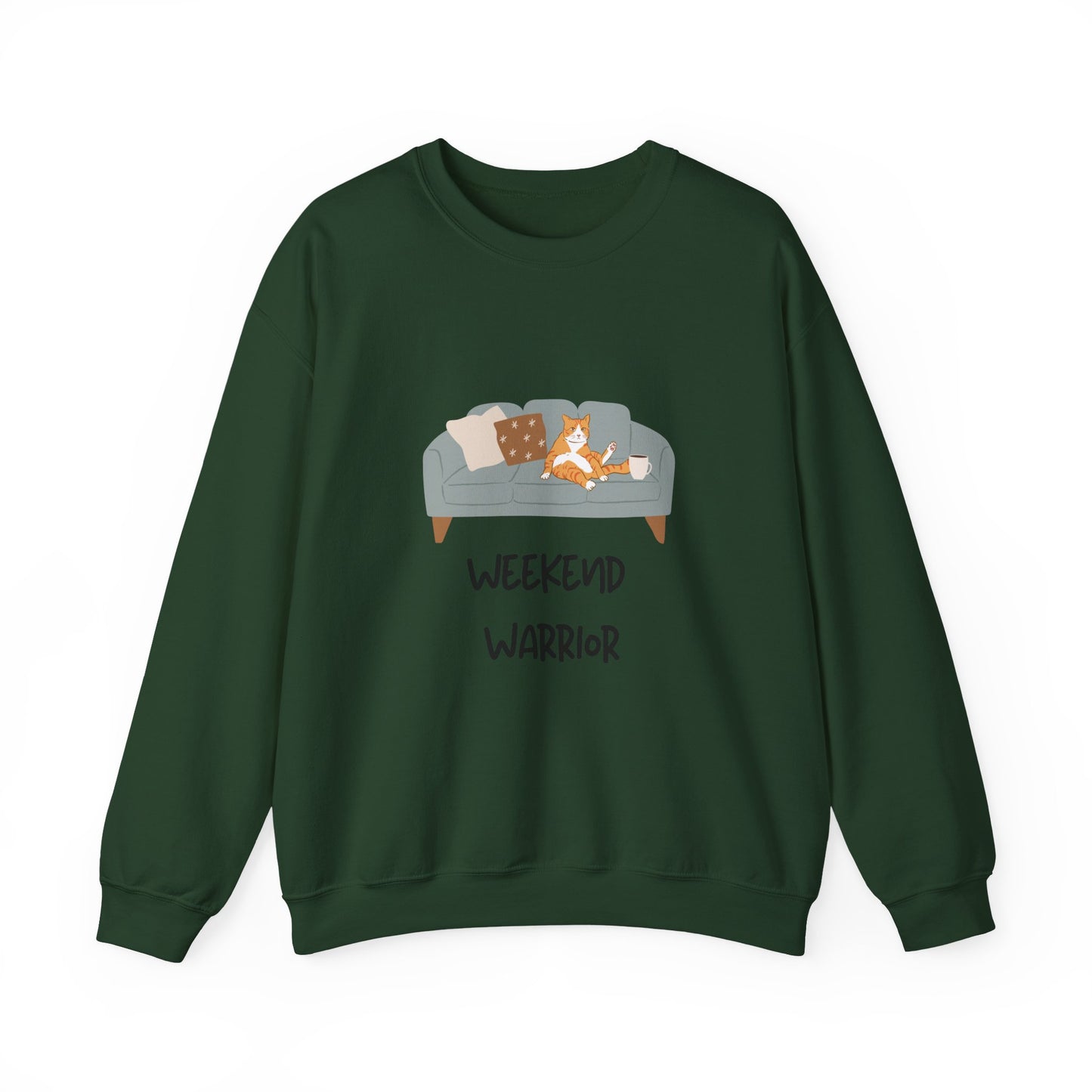 Weekend Warrior Sweatshirt – Lounging Cat Crew Neck