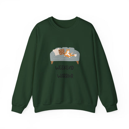Weekend Warrior Sweatshirt – Lounging Cat Crew Neck