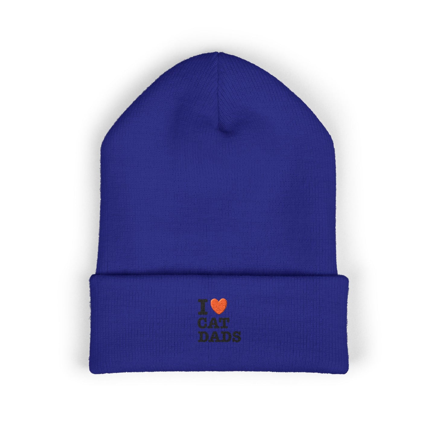 I Love Cat Dads Beanie – Embroidered Cuffed Knit Hat