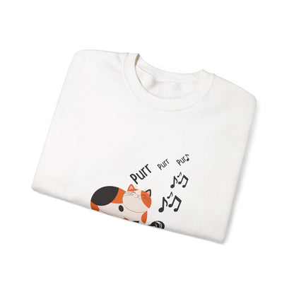 Meow Mix Sweatshirt – Cat on Record Player Crew Neck