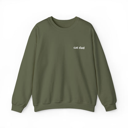 Cat Dad Sweatshirt – Embroidered Text Crew Neck