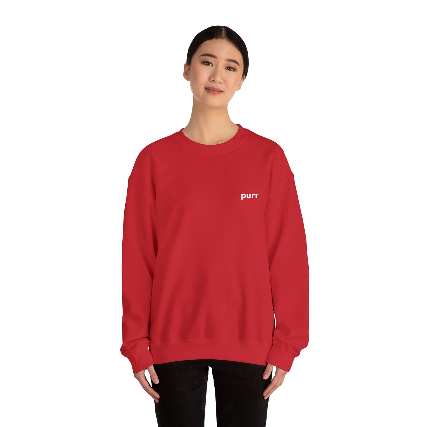Purr Sweatshirt – Playful Embroidered Text Crew Neck