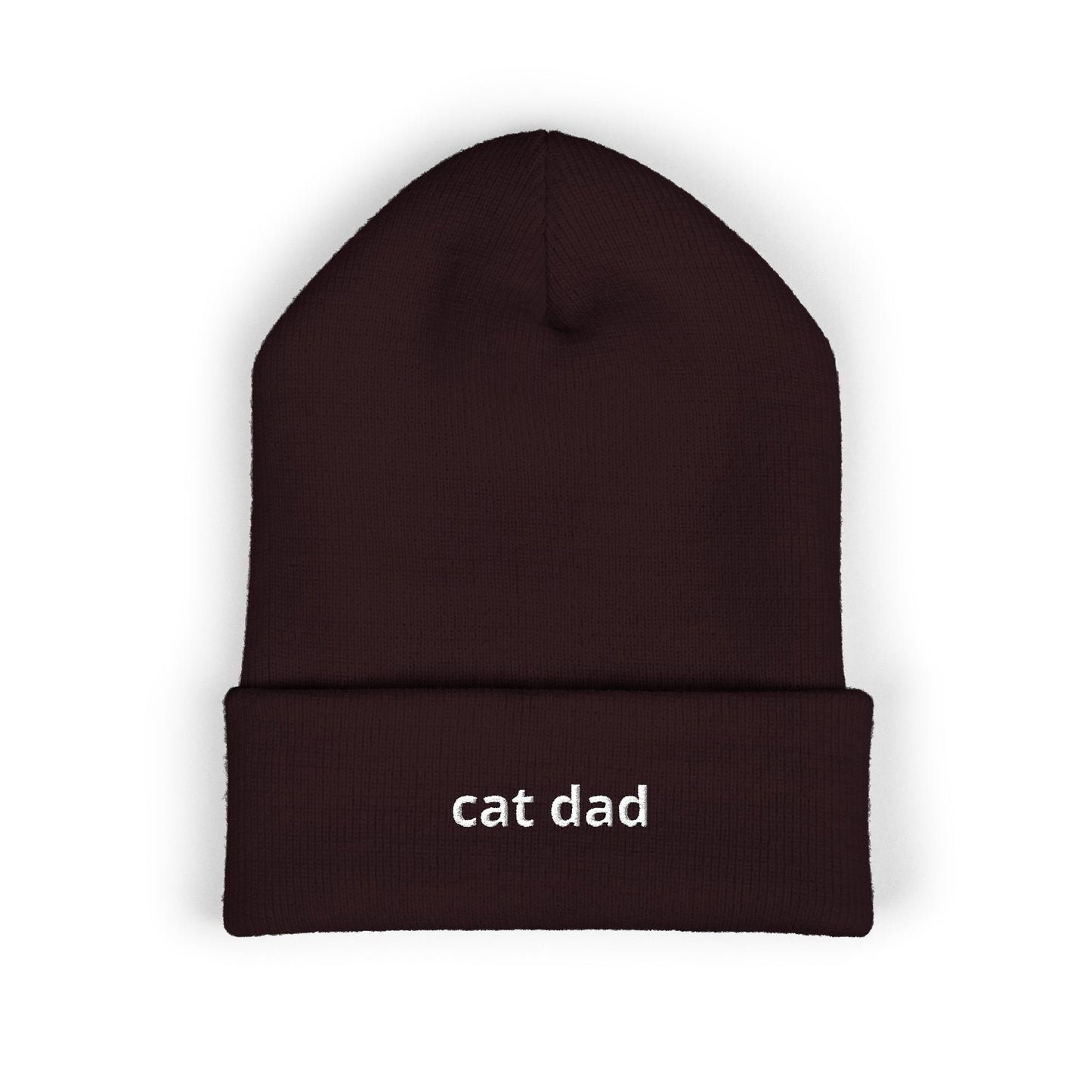 Cat Dad Beanie – Embroidered Cuffed Knit Hat