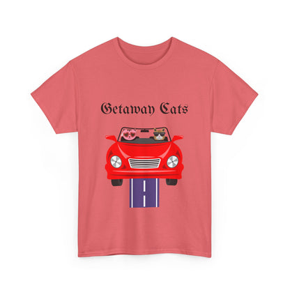 Getaway Cats T-Shirt – Convertible-Driving Feline Duo