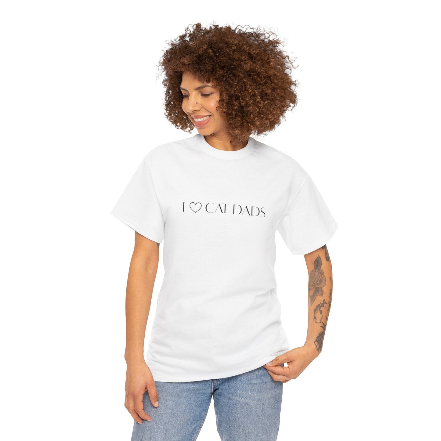 I Love Cat Dads T-Shirt – Minimalist Text Tee