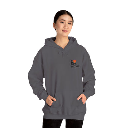 I Love Cat Moms Hoodie – Embroidered Text Pullover
