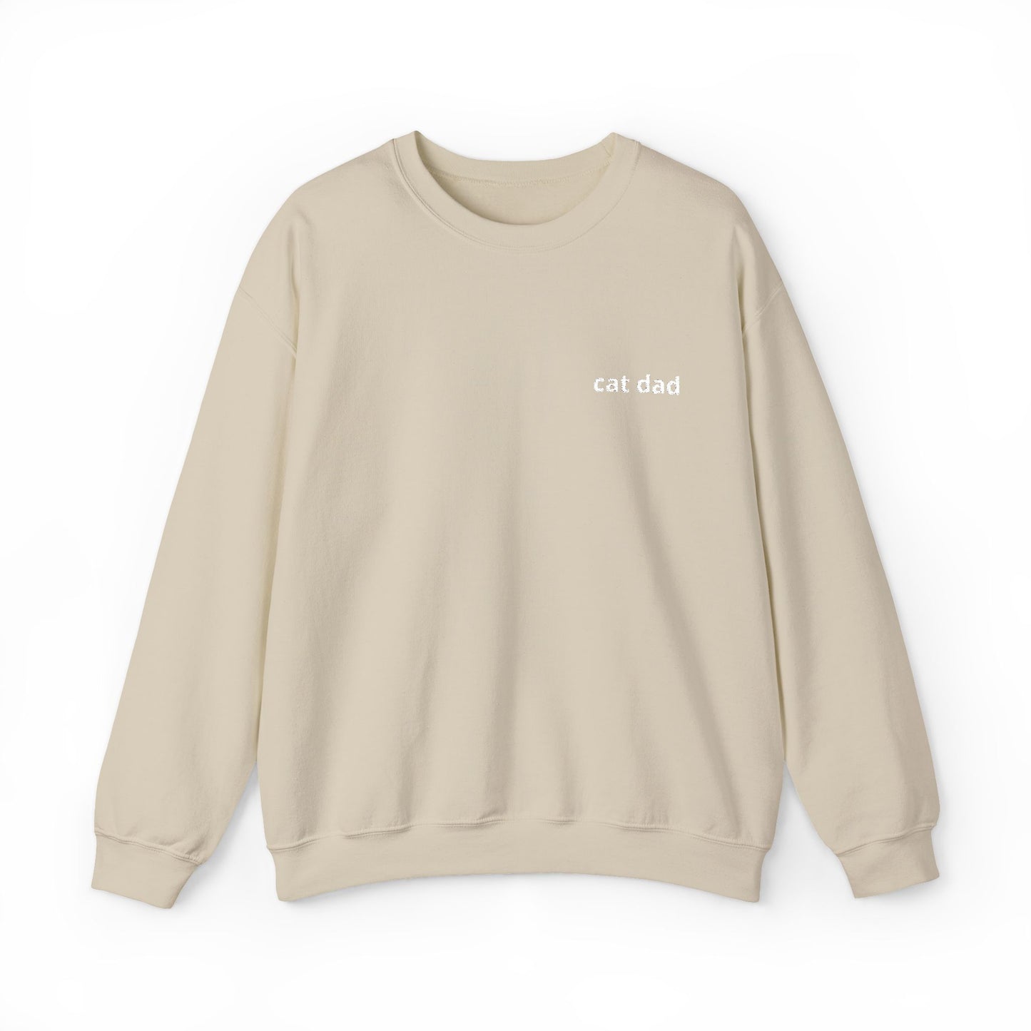 Cat Dad Sweatshirt – Embroidered Text Crew Neck