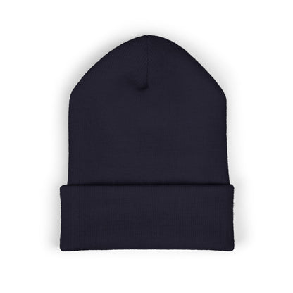 Stretching Cat Beanie – Embroidered Cuffed Knit Hat