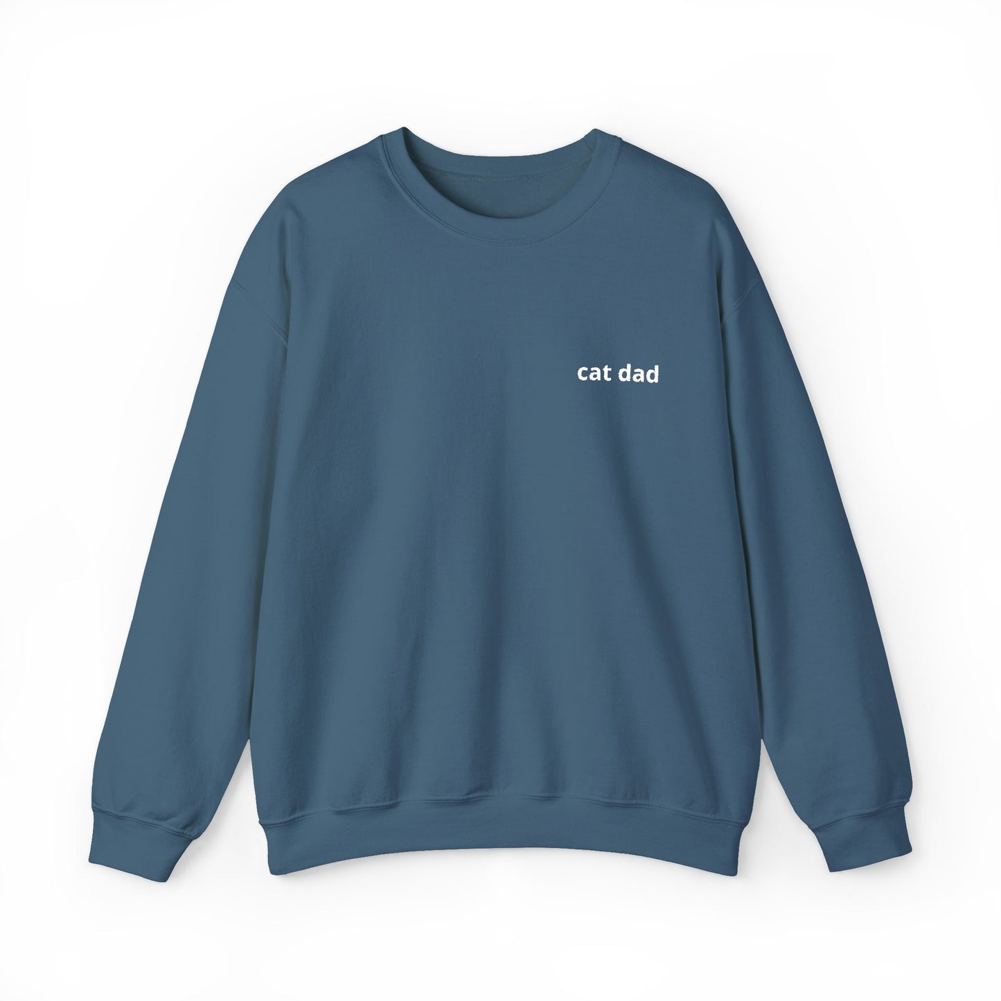 Cat Dad Sweatshirt – Embroidered Text Crew Neck