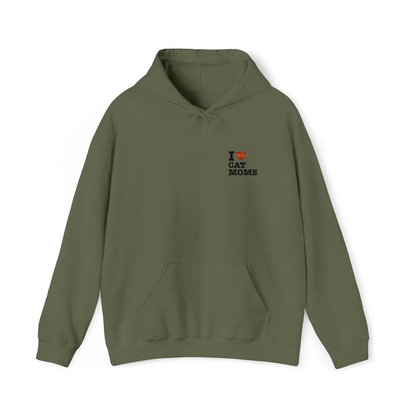 I Love Cat Moms Hoodie – Embroidered Text Pullover
