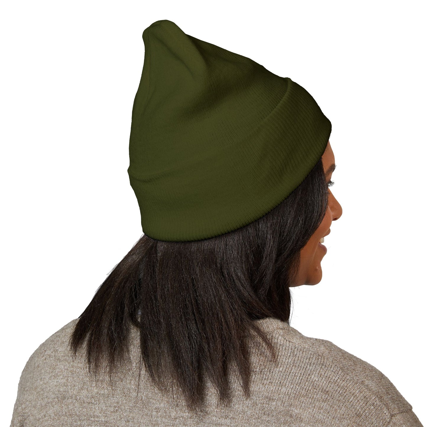 Stretching Cat Beanie – Embroidered Cuffed Knit Hat