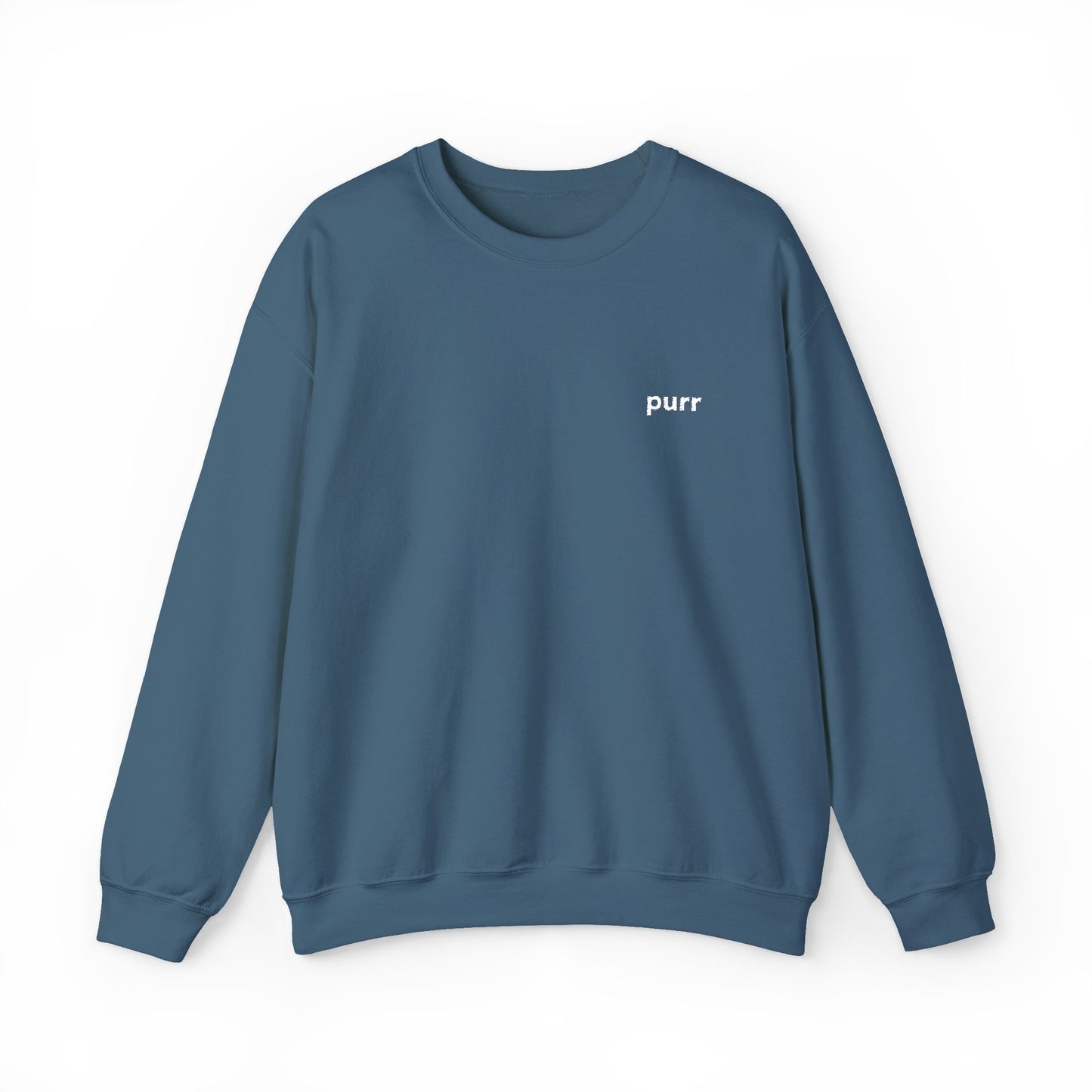 Purr Sweatshirt – Playful Embroidered Text Crew Neck
