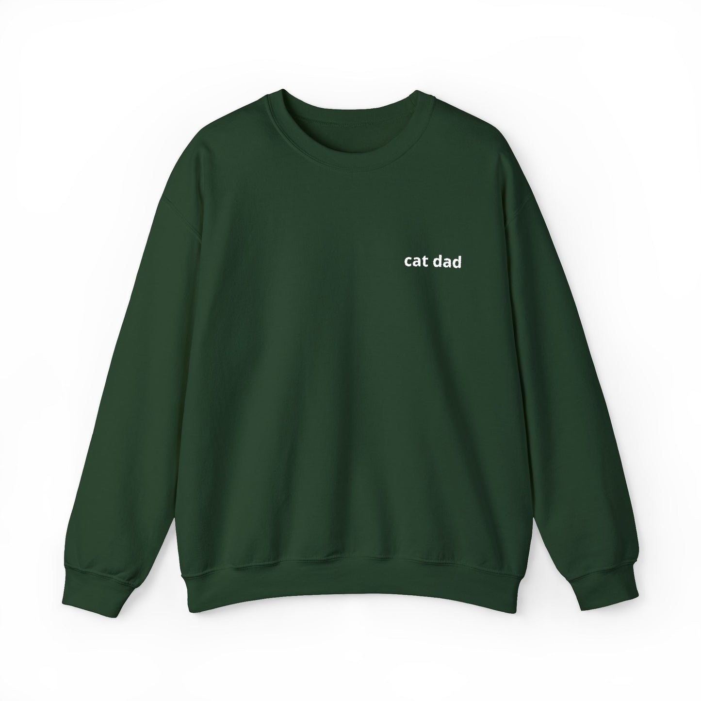 Cat Dad Sweatshirt – Embroidered Text Crew Neck