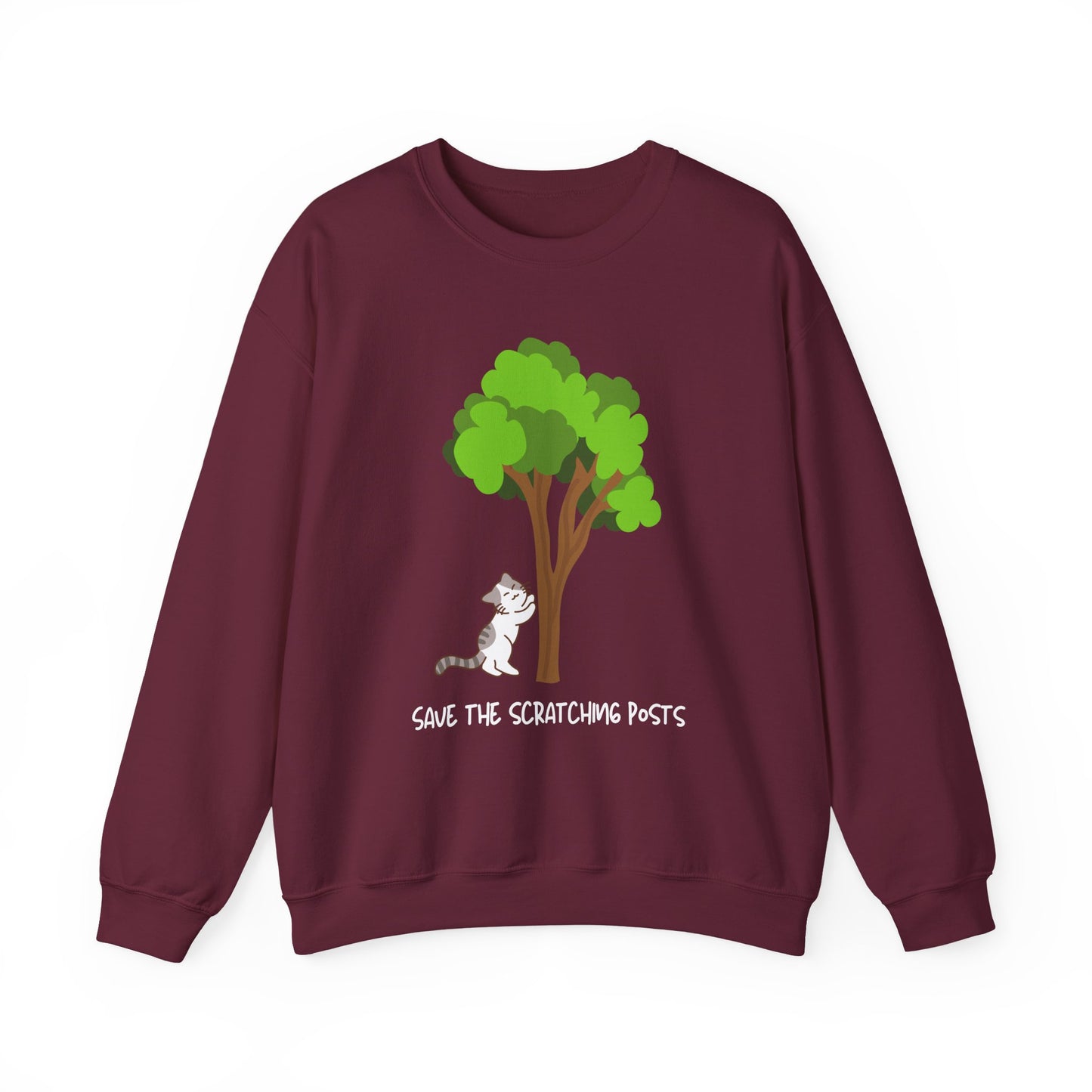 Tree Scratcher Sweatshirt – Cat & Tree Earth Day Crew Neck