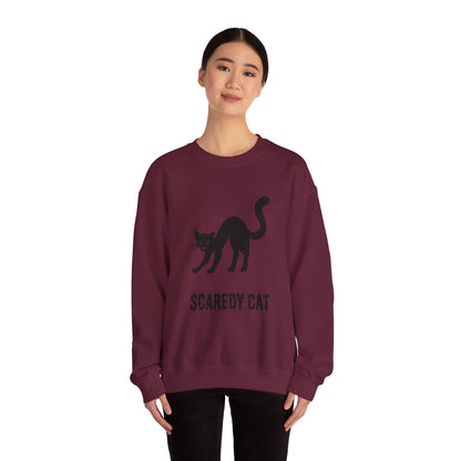 Scaredy Cat Sweatshirt – Arched Back Cat Crew Neck