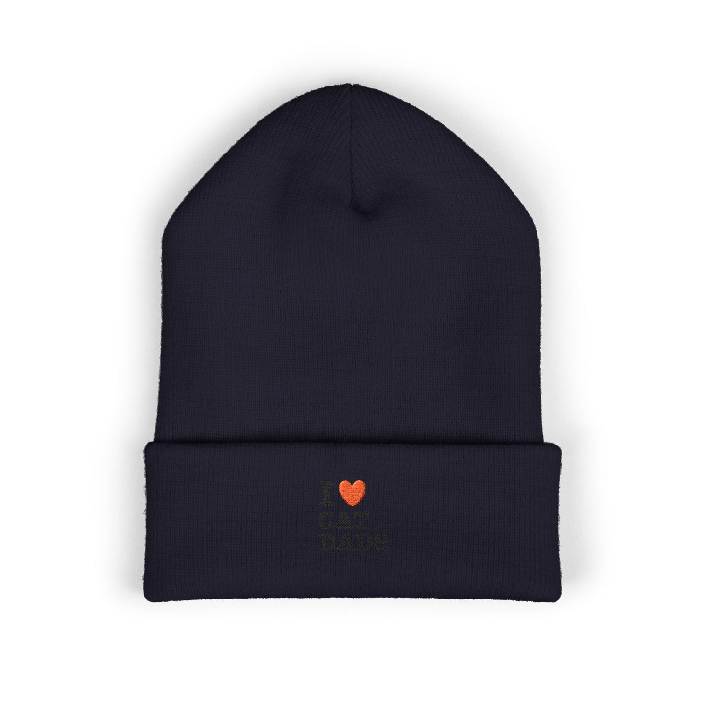 I Love Cat Dads Beanie – Embroidered Cuffed Knit Hat