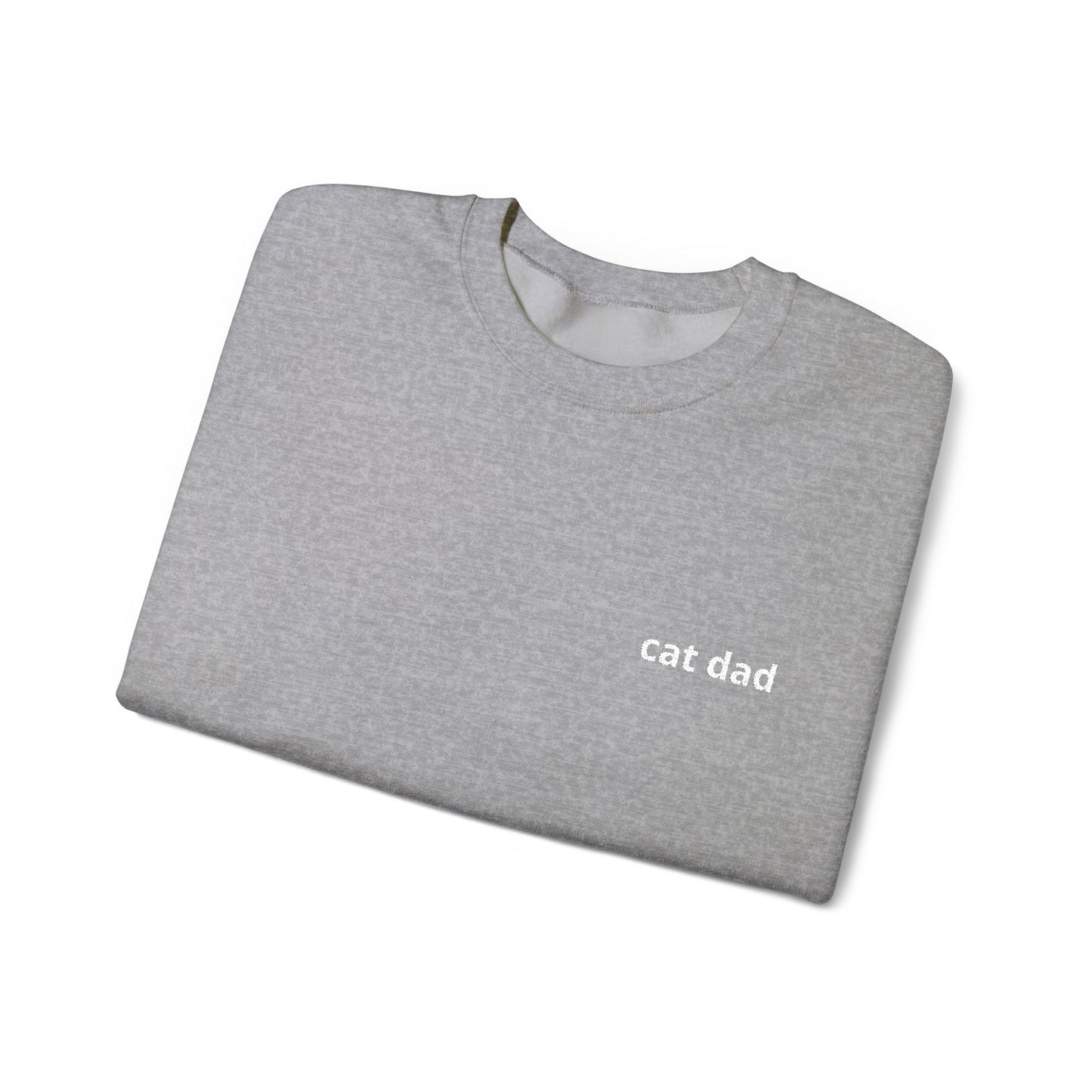 Cat Dad Sweatshirt – Embroidered Text Crew Neck