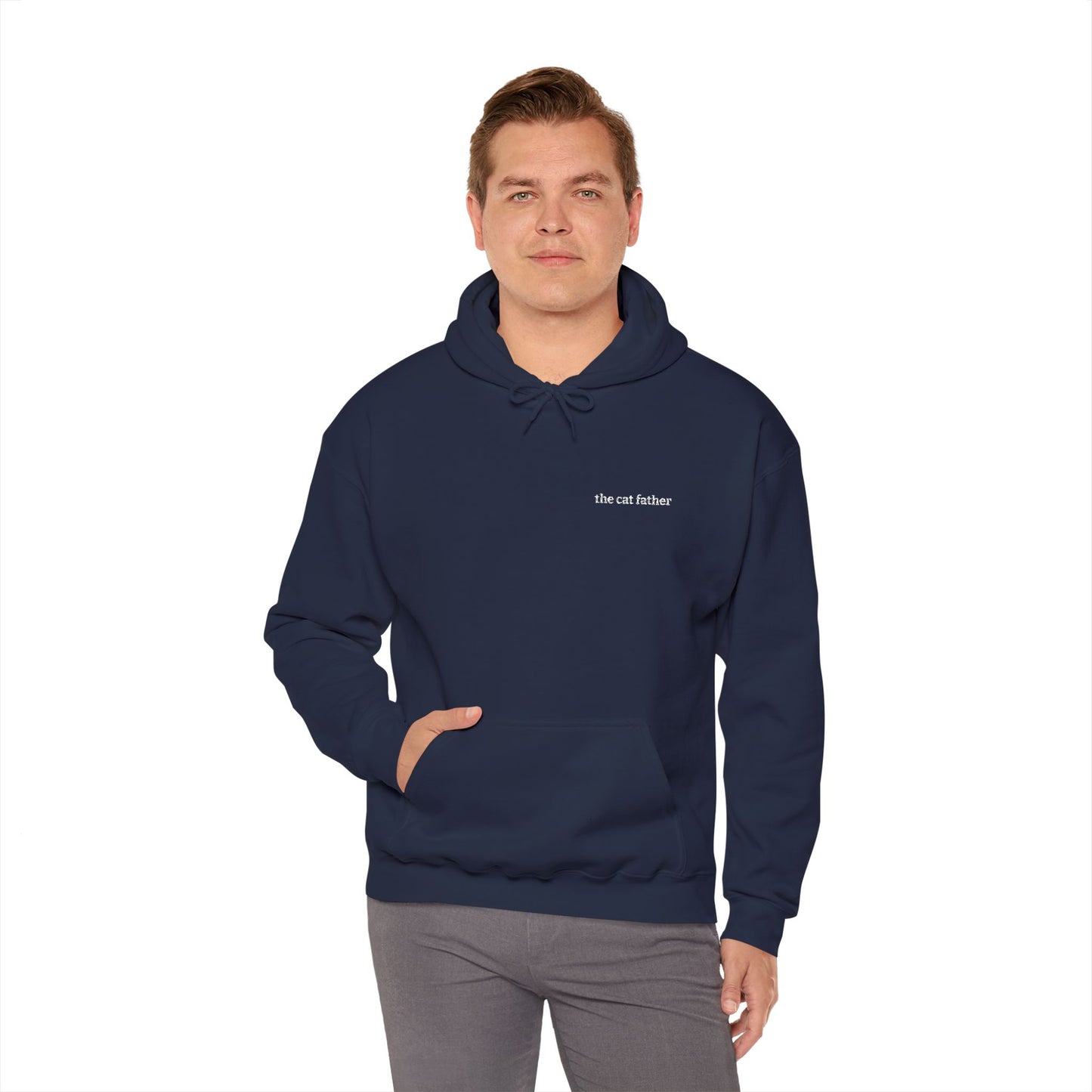 The Cat Father Hoodie – Embroidered Text Pullover