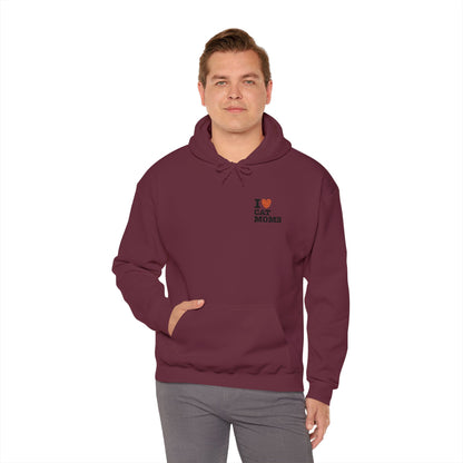 I Love Cat Moms Hoodie – Embroidered Text Pullover