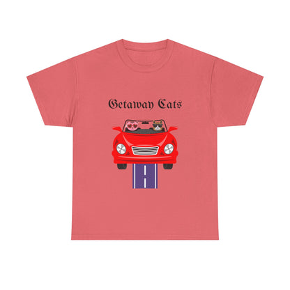 Getaway Cats T-Shirt – Convertible-Driving Feline Duo