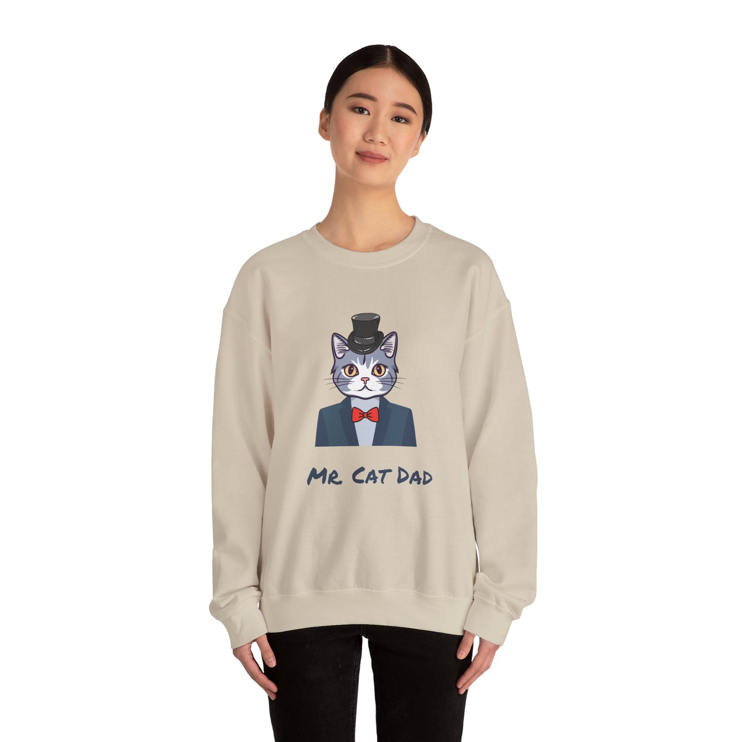 Mr. Cat Dad Sweatshirt – Logo Crew Neck for Cat Lovers