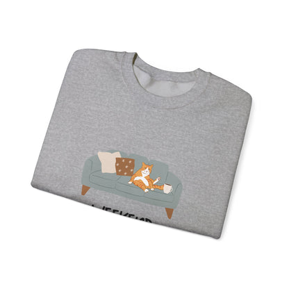 Weekend Warrior Sweatshirt – Lounging Cat Crew Neck