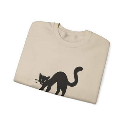 Scaredy Cat Sweatshirt – Arched Back Cat Crew Neck
