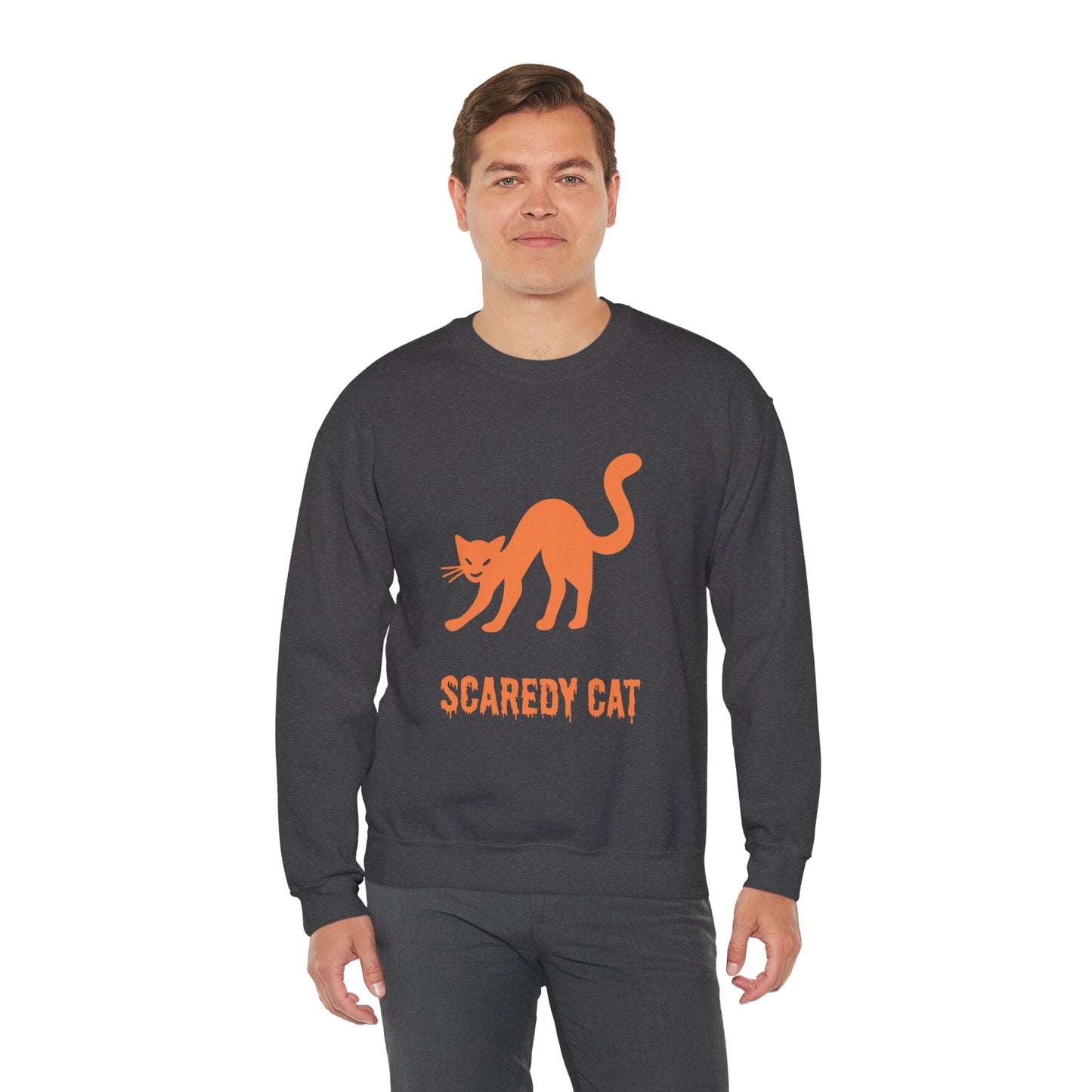 Scaredy Cat Sweatshirt – Arched Back Cat Crew Neck