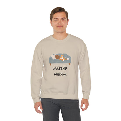 Weekend Warrior Sweatshirt – Lounging Cat Crew Neck