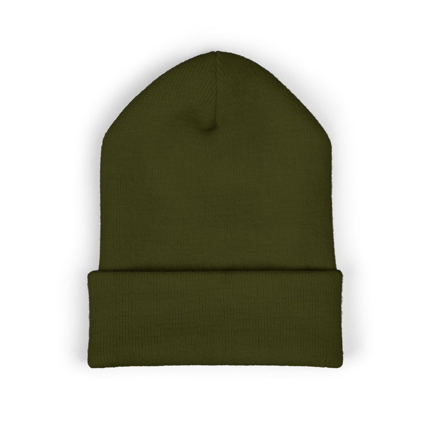 Stretching Cat Beanie – Embroidered Cuffed Knit Hat