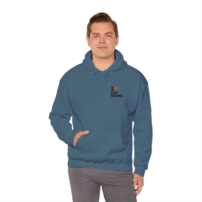 I Love Cat Moms Hoodie – Embroidered Text Pullover