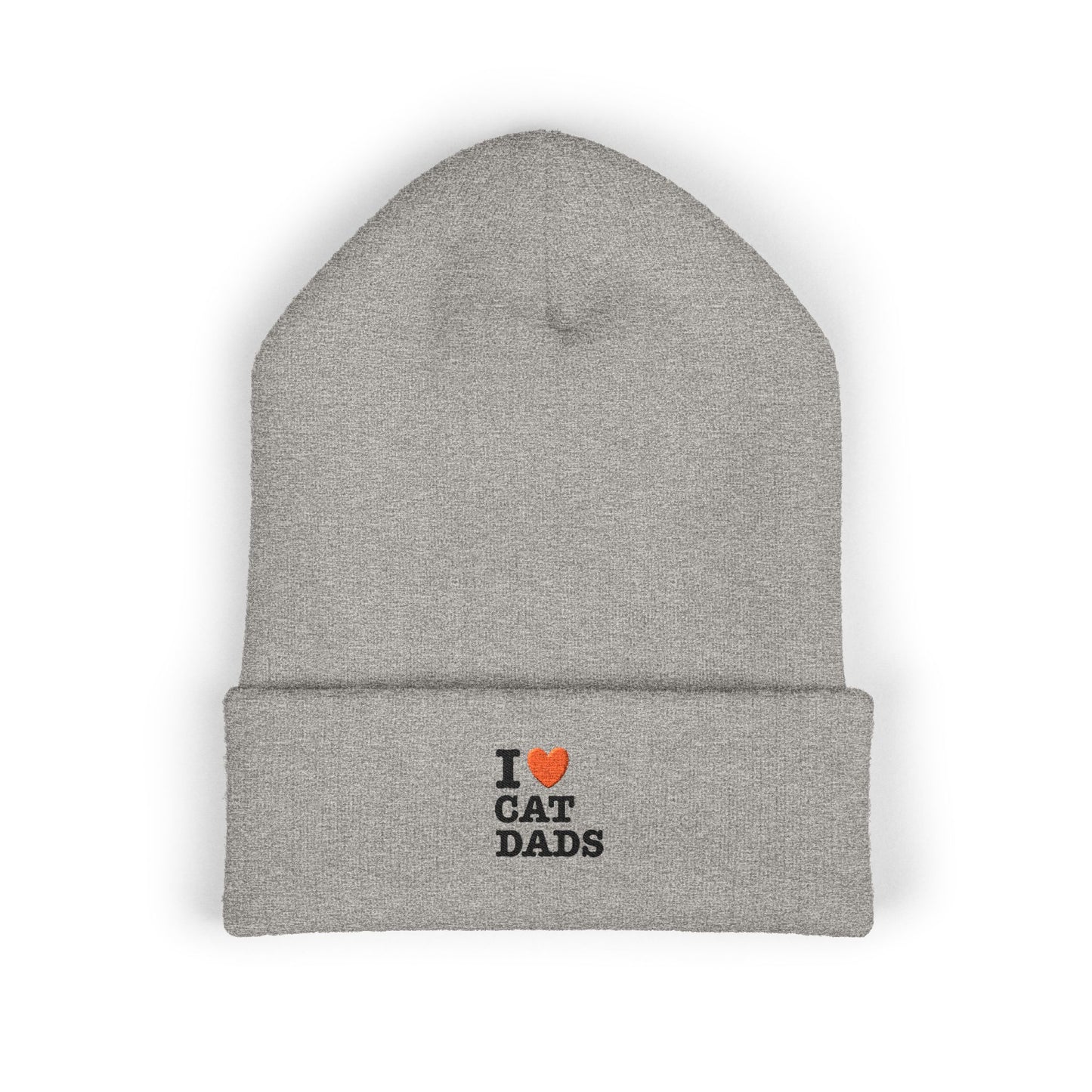 I Love Cat Dads Beanie – Embroidered Cuffed Knit Hat