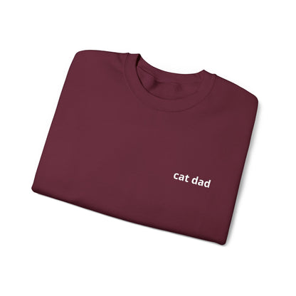 Cat Dad Sweatshirt – Embroidered Text Crew Neck