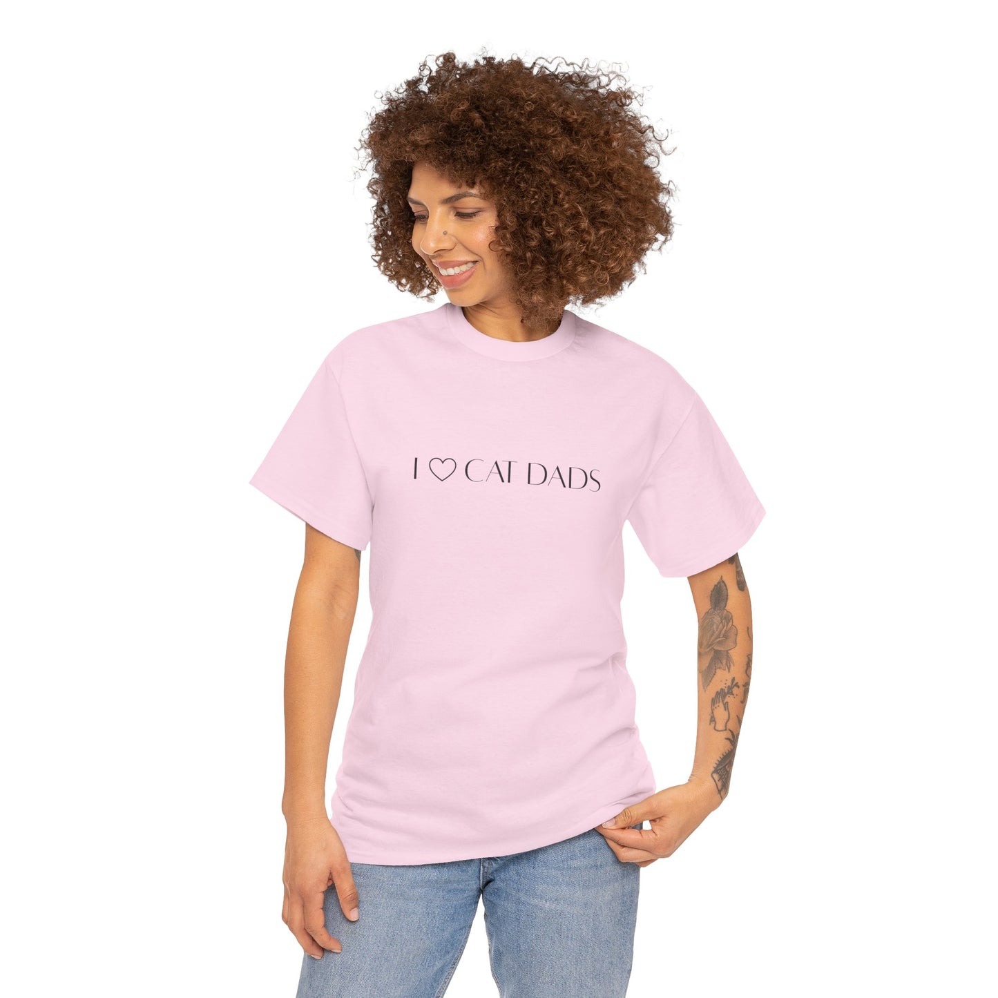 I Love Cat Dads T-Shirt – Minimalist Text Tee