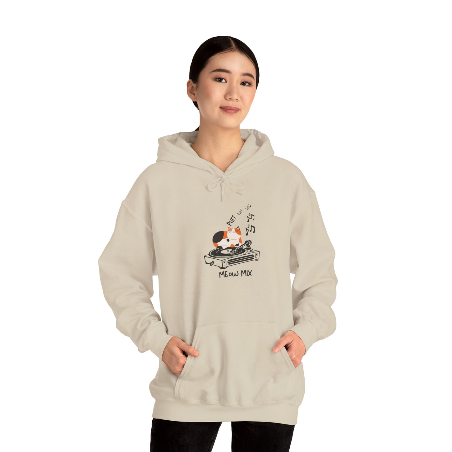Meow Mix Hoodie – Cat and Music Lover Sweatshirt