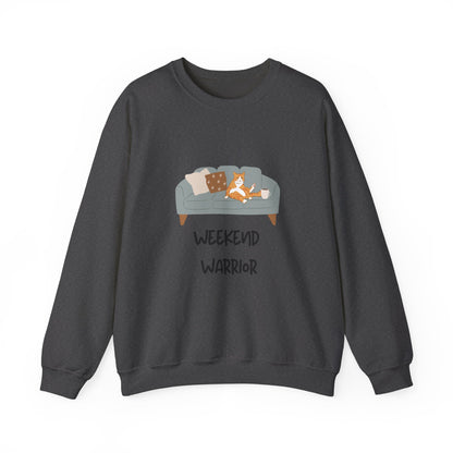 Weekend Warrior Sweatshirt – Lounging Cat Crew Neck