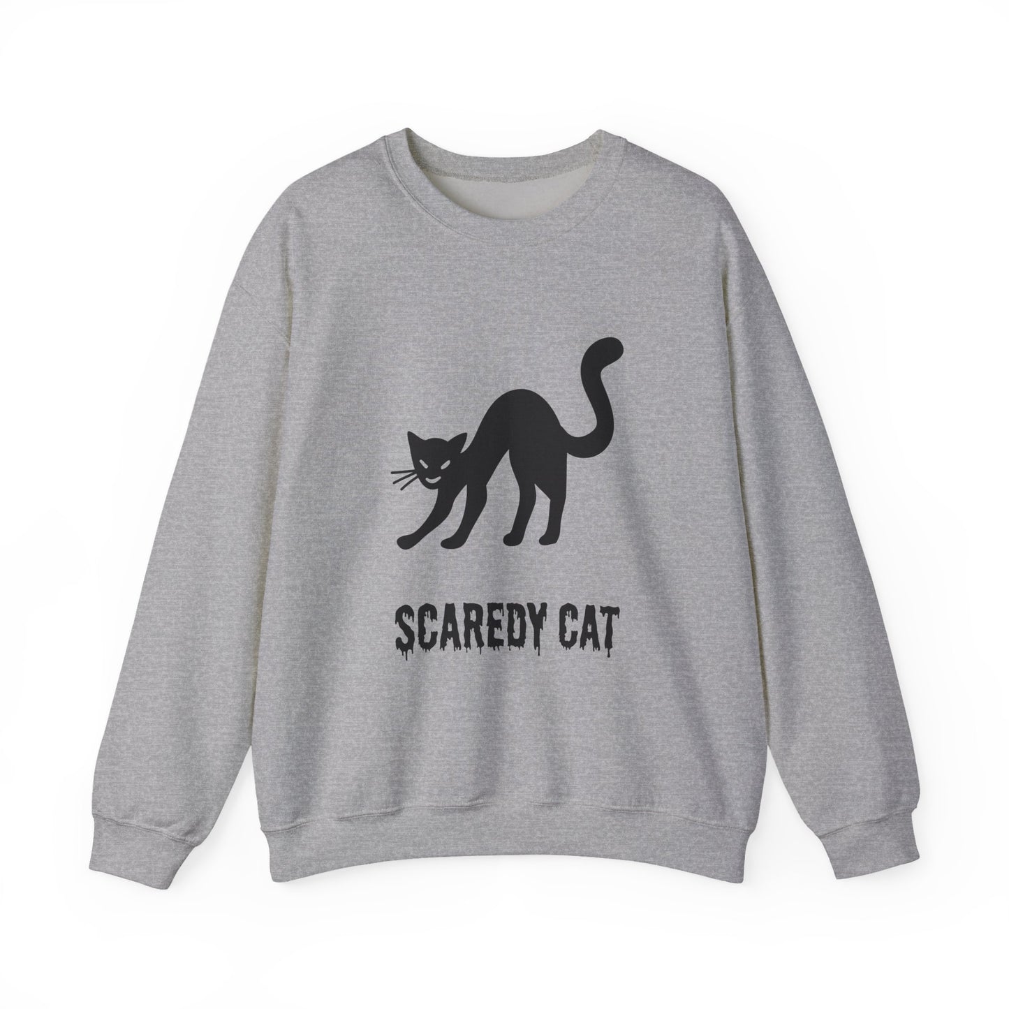 Scaredy Cat Sweatshirt – Arched Back Cat Crew Neck