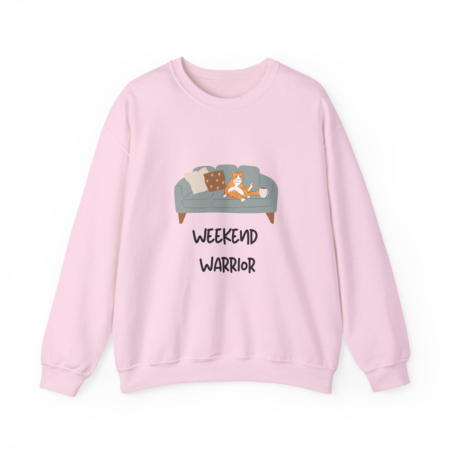 Weekend Warrior Sweatshirt – Lounging Cat Crew Neck