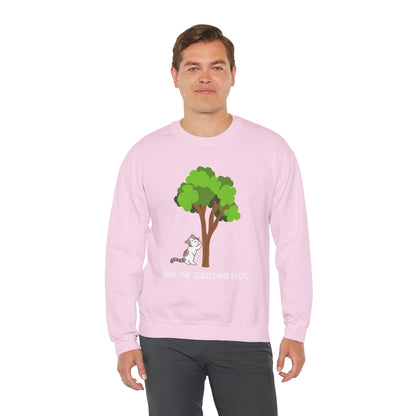 Tree Scratcher Sweatshirt – Cat & Tree Earth Day Crew Neck