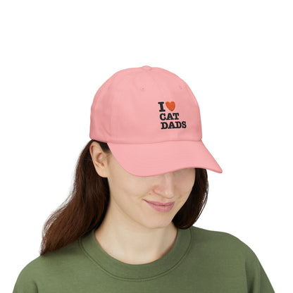 I Love Cat Dads Dad Cap – Embroidered Classic Baseball Hat