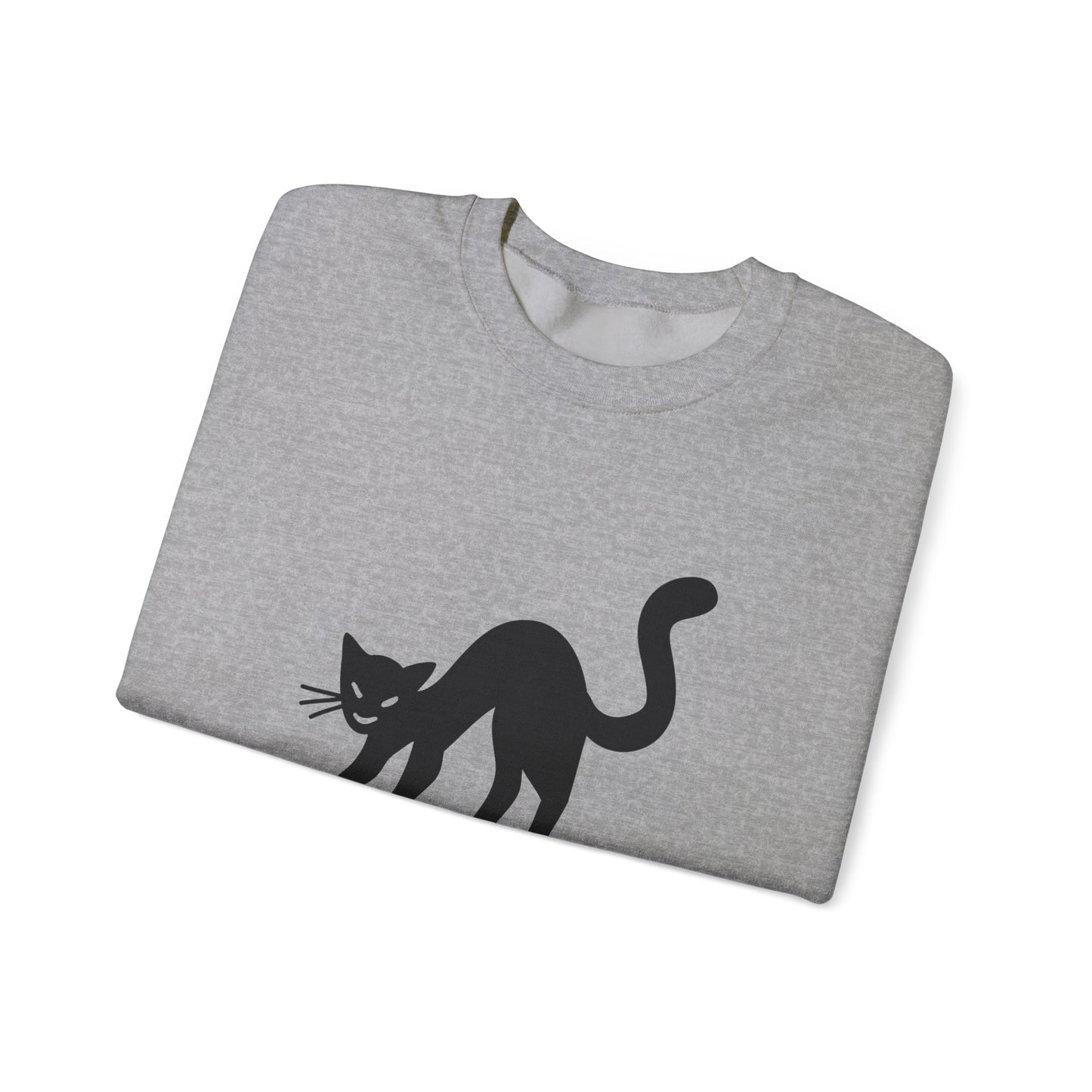 Scaredy Cat Sweatshirt – Arched Back Cat Crew Neck