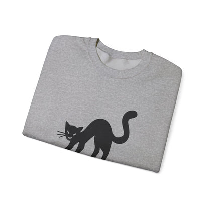Scaredy Cat Sweatshirt – Arched Back Cat Crew Neck