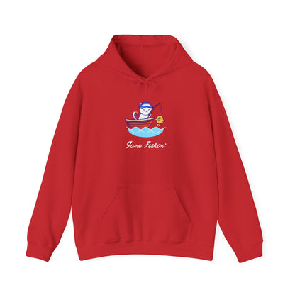 Gone Fishing Hoodie – Cat in Boat Graphic Pullover