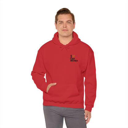 I Love Cat Moms Hoodie – Embroidered Text Pullover