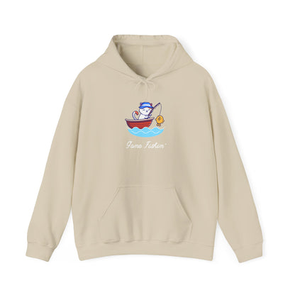 Gone Fishing Hoodie – Cat in Boat Graphic Pullover