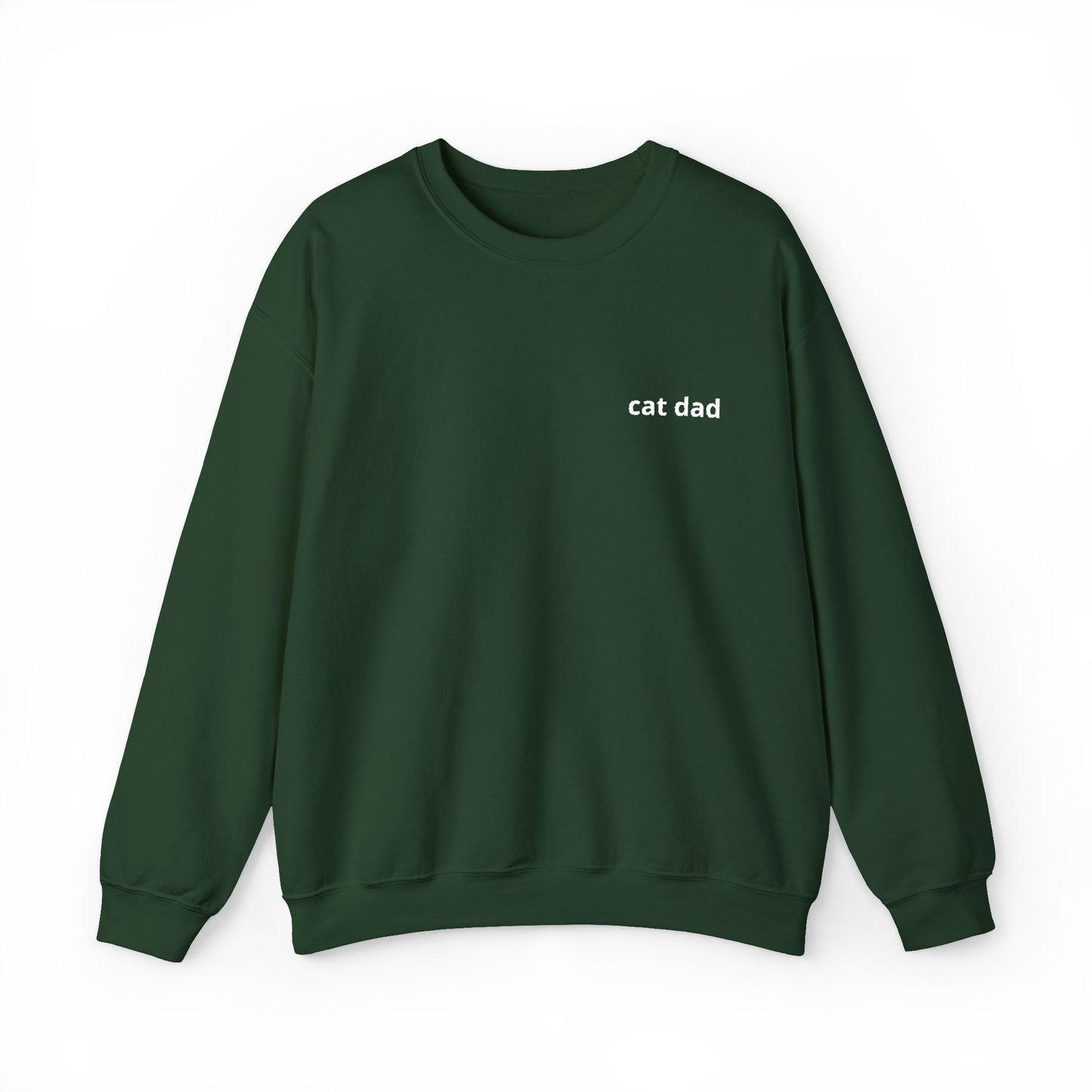 Cat Dad Sweatshirt – Embroidered Text Crew Neck